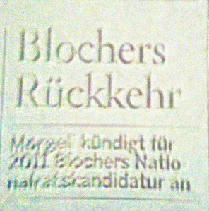 Und noch ein Scoop aus dem "Sonntag": Blocher will in den Nationalrat.